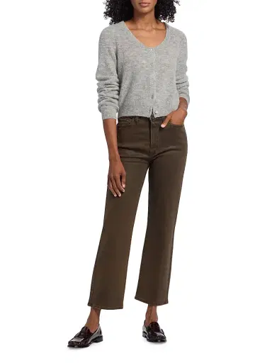 PAIGE Women's Stevie High-Rise Ankle Jeans - Dark Brown - Size 24 | Thumbnail 2