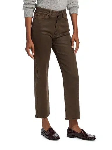 PAIGE Women's Stevie High-Rise Ankle Jeans - Dark Brown - Size 24 | Thumbnail 4