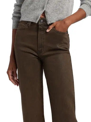 PAIGE Women's Stevie High-Rise Ankle Jeans - Dark Brown - Size 24 | Thumbnail 6