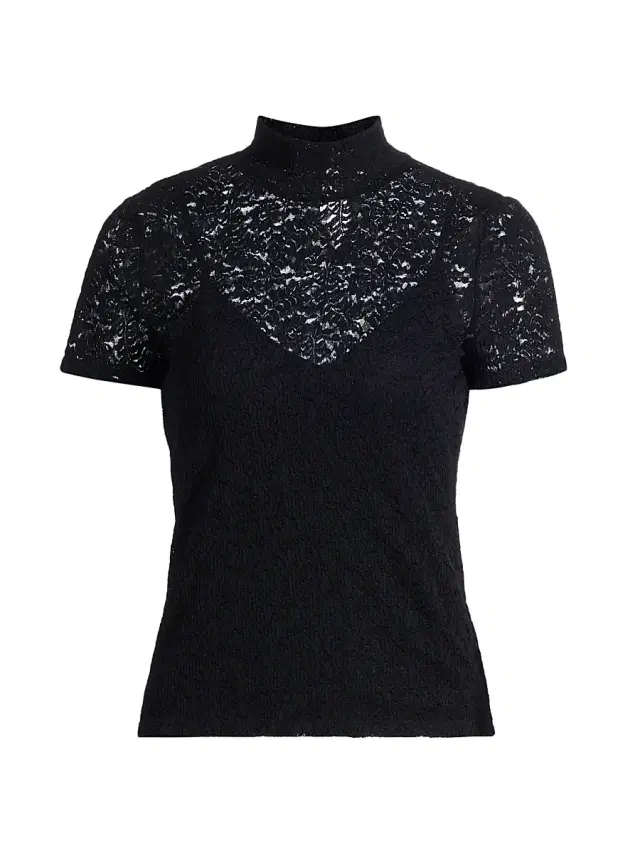 Women's June Knit Lace Shirt - Black
