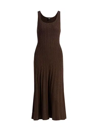 PAIGE Women's Madeline Cable-Knit Fit & Flare Midi-Dress - Dark Brown Sparkle | Thumbnail 1