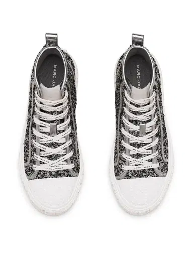 Marc Jacobs Women's The Sequin High-Top Sneakers - Silver | Thumbnail 4