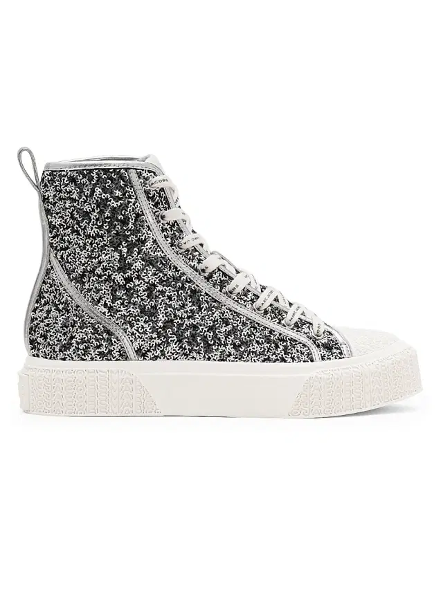 Marc Jacobs Women's The Sequin High-Top Sneakers - Silver