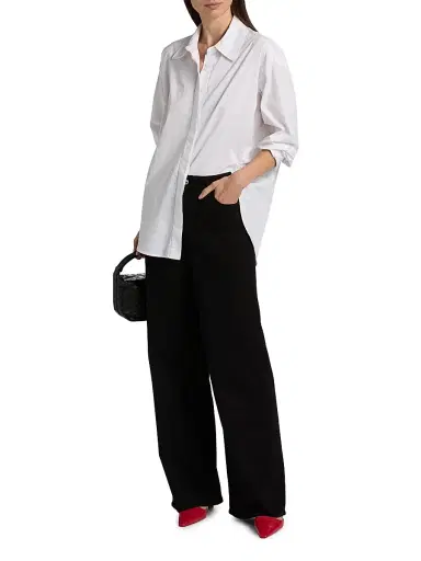 PAIGE Women's Anessa Straight High-Rise Jeans - Black Shadow - Size 29 | Thumbnail 2