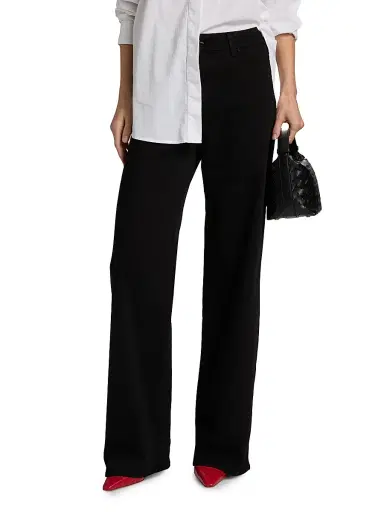 PAIGE Women's Anessa Straight High-Rise Jeans - Black Shadow - Size 29 | Thumbnail 3