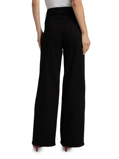 PAIGE Women's Anessa Straight High-Rise Jeans - Black Shadow - Size 29 | Thumbnail 5