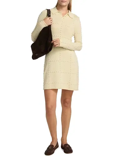 Guest In Residence Women's Popcorn Cashmere-Blend Polo Dress | Thumbnail 2 Guest In Residence Women's Popcorn Cashmere-Blend Polo Dress | Thumbnail 2