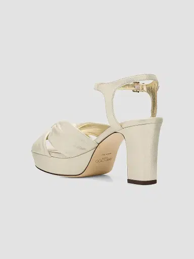 Jimmy Choo Women's Heloise 80MM Shimmer Leather Platform Sandals - Gold | Thumbnail 4 Jimmy Choo Women's Heloise 80MM Shimmer Leather Platform Sandals - Gold | Thumbnail 4
