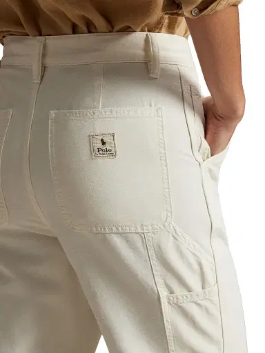 Polo Ralph Lauren Women's High-Rise Cotton Flared Pants - Cream | Thumbnail 6