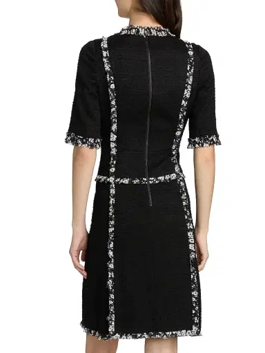 Teri Jon by Rickie Freeman Women's Floral-Trim Corsage Cocktail Dress - Black White | Thumbnail 5