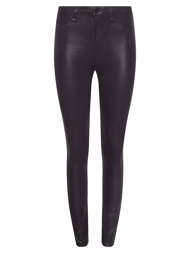L'AGENCE Women's Marguerite Coated High-Rise Pants - Dark Malbec Coated