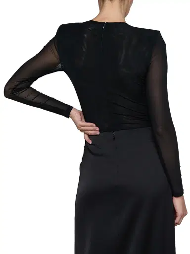 L'Agence Women's Trista Shoulder Pad Bodysuit - Black - Size XL | Thumbnail 5