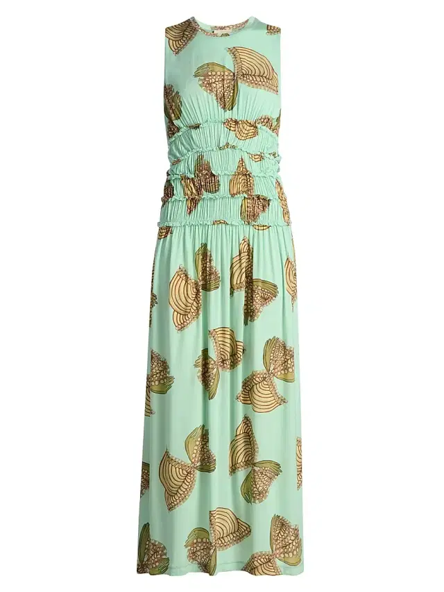 Ulla Johnson Women's Anna Zemankova Kamaria Printed Midi-Dress - Water Blossoms