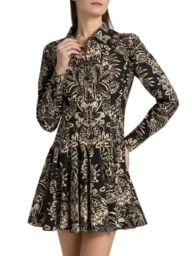 Ulla Johnson Women's Taliah Printed Minidress - Noir Flora - Size 2 | Thumbnail 3