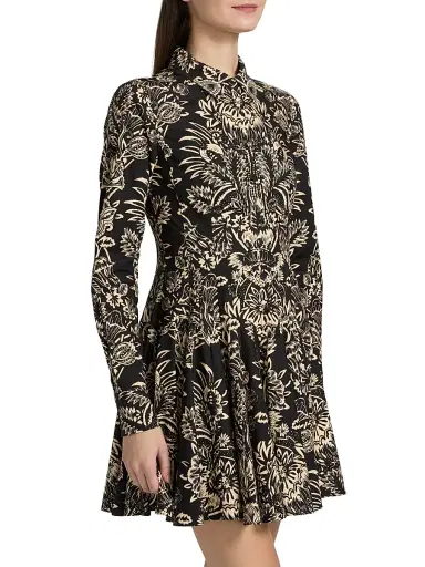 Ulla Johnson Women's Taliah Printed Minidress - Noir Flora - Size 2 | Thumbnail 4