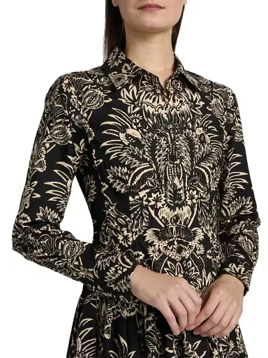 Ulla Johnson Women's Taliah Printed Minidress - Noir Flora - Size 2 | Thumbnail 6