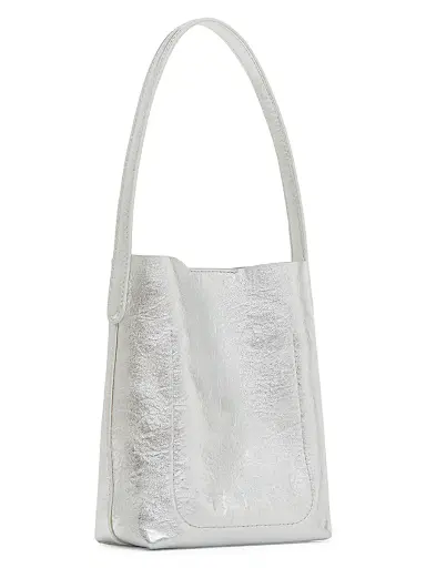 Mansur Gavriel Women's Mini Everyday Metallic Leather Tote Bag - Silver | Thumbnail 2