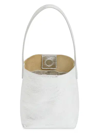 Mansur Gavriel Women's Mini Everyday Metallic Leather Tote Bag - Silver | Thumbnail 3