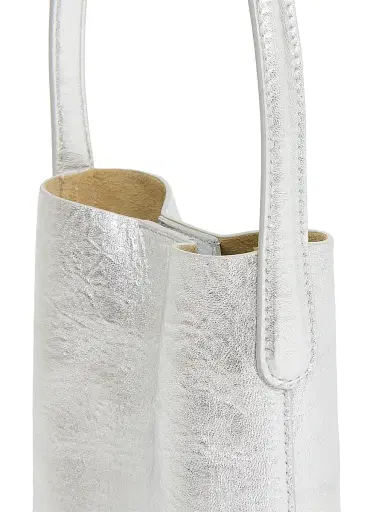 Mansur Gavriel Women's Mini Everyday Metallic Leather Tote Bag - Silver | Thumbnail 4