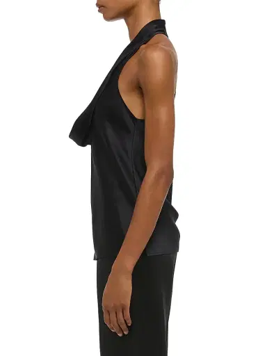 Helmut Lang Women's U-Neck Silk Satin Top - Black | Thumbnail 4 Helmut Lang Women's U-Neck Silk Satin Top - Black | Thumbnail 4