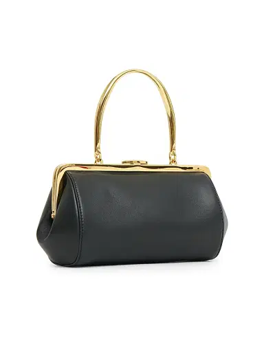 MANSUR GAVRIEL Women's Pina Leather Top Handle Bag - Black | Thumbnail 2 MANSUR GAVRIEL Women's Pina Leather Top Handle Bag - Black | Thumbnail 2