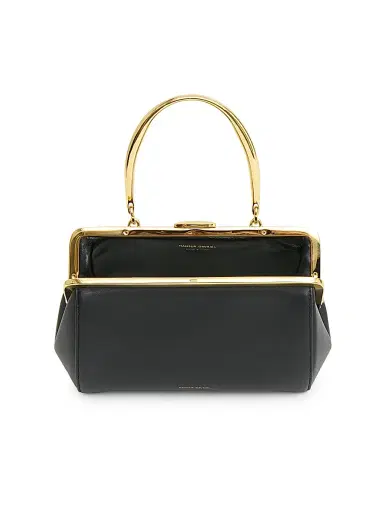 MANSUR GAVRIEL Women's Pina Leather Top Handle Bag - Black | Thumbnail 3 MANSUR GAVRIEL Women's Pina Leather Top Handle Bag - Black | Thumbnail 3