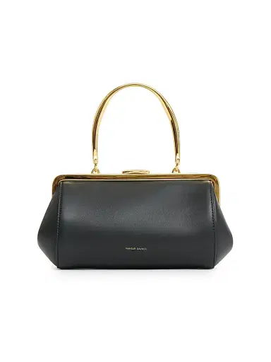 MANSUR GAVRIEL Women's Pina Leather Top Handle Bag - Black | Thumbnail 1 MANSUR GAVRIEL Women's Pina Leather Top Handle Bag - Black | Thumbnail 1
