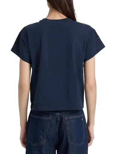 rag & bone Women's Kelly Beaded Floral T-Shirt - Navy Multi | Thumbnail 5