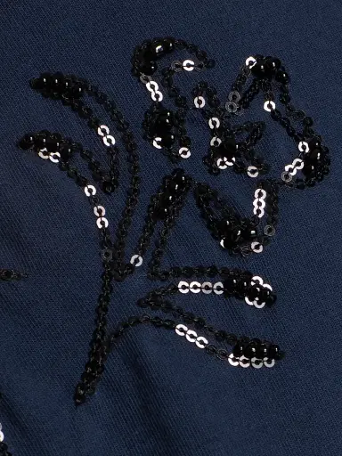 rag & bone Women's Kelly Beaded Floral T-Shirt - Navy Multi | Thumbnail 7