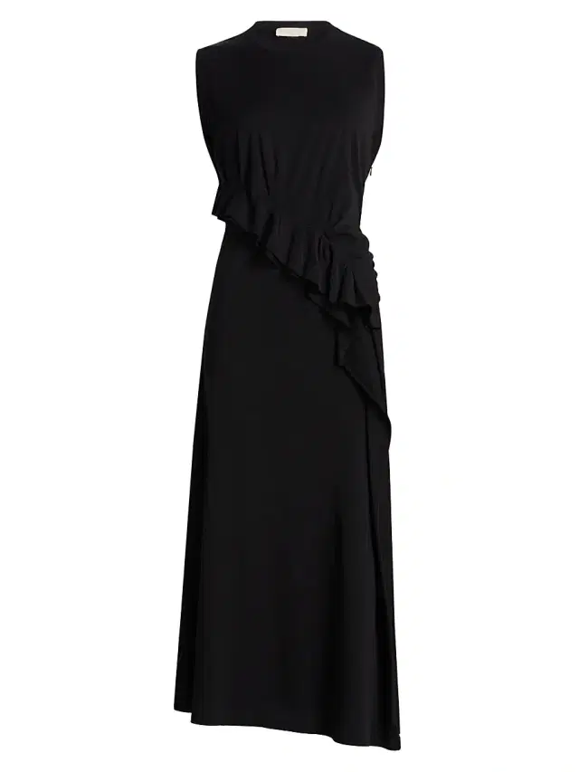 Ulla Johnson Women's Jeune Ruffled Cotton Midi-Dress - Noir