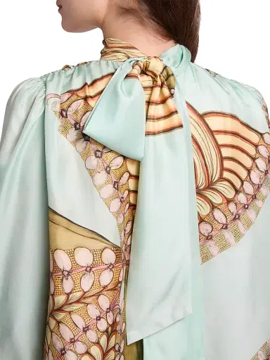 Ulla Johnson Women's Anna Zemankova Ornament Printed Silk Blouse - Water Blossoms | Thumbnail 6 Ulla Johnson Women's Anna Zemankova Ornament Printed Silk Blouse - Water Blossoms | Thumbnail 6