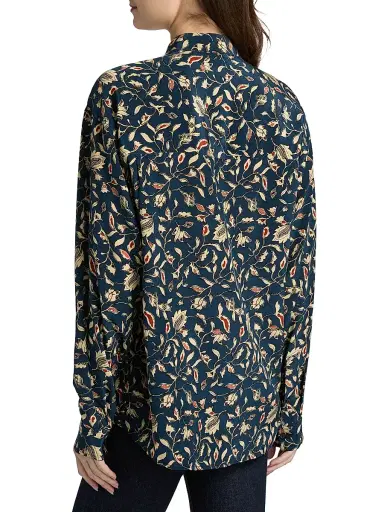 Ulla Johnson Women's Soren Printed Silk Shirt - Midnight Garden | Thumbnail 5 Ulla Johnson Women's Soren Printed Silk Shirt - Midnight Garden | Thumbnail 5
