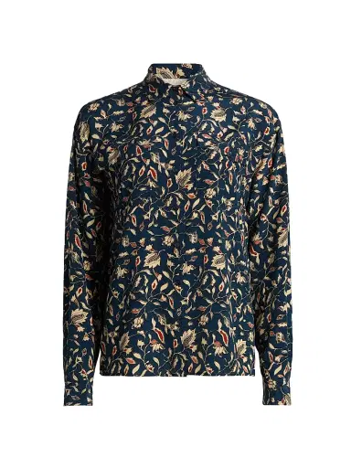Ulla Johnson Women's Soren Printed Silk Shirt - Midnight Garden | Thumbnail 1 Ulla Johnson Women's Soren Printed Silk Shirt - Midnight Garden | Thumbnail 1