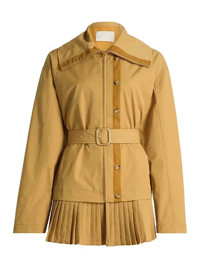 Ulla Johnson Women's Lison Pleated Belted Jacket - Almond