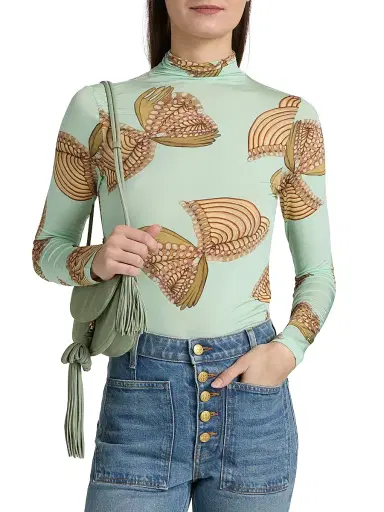 Ulla Johnson Women's Aurelia Stretch-Knit Turtleneck Top | Thumbnail 3 Ulla Johnson Women's Aurelia Stretch-Knit Turtleneck Top | Thumbnail 3