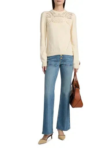Ulla Johnson Women's Lucette Crochet-Yoke Sweater | Thumbnail 2