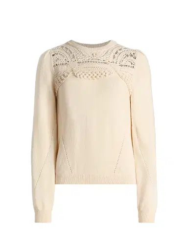 Ulla Johnson Women's Lucette Crochet-Yoke Sweater | Thumbnail 1