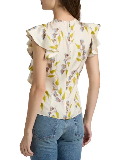 Ulla Johnson Women's Anna Zemankova Botanical Ruffled Silk Top | Thumbnail 5 Ulla Johnson Women's Anna Zemankova Botanical Ruffled Silk Top | Thumbnail 5