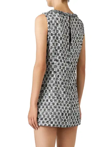 LIBEROWE Women's Moorgate Tweed Minidress - Silver - Size Small | Thumbnail 5