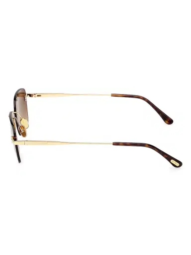 Tom Ford Men's Jake-02 54MM Rimless Rectangular Sunglasses - Yellow Gold Brown | Thumbnail 3