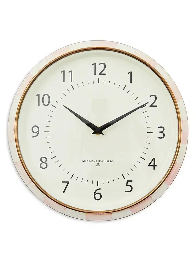 MacKenzie-Childs Rosy Check School Clock