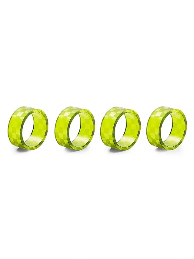 MacKenzie-Childs Check 4-Piece Glass Napkin Ring Set