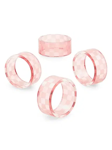 MacKenzie-Childs 4-Piece Check Glass Napkin Ring Set | Thumbnail 3 MacKenzie-Childs 4-Piece Check Glass Napkin Ring Set | Thumbnail 3