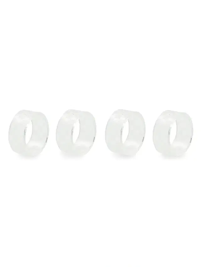 MacKenzie-Childs Check 4-Piece Glass Napkin Ring Set