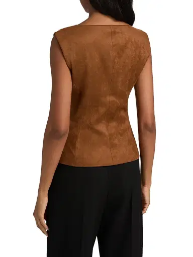 Toccin Women's Ariana Faux-Suede Button-Front Top - Brandy | Thumbnail 5 Toccin Women's Ariana Faux-Suede Button-Front Top - Brandy | Thumbnail 5