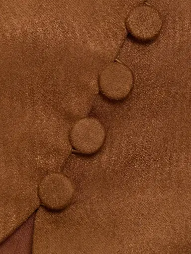Toccin Women's Ariana Faux-Suede Button-Front Top - Brandy | Thumbnail 7 Toccin Women's Ariana Faux-Suede Button-Front Top - Brandy | Thumbnail 7