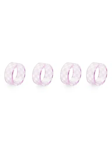 MacKenzie-Childs Check Glass Napkin Rings 4-Piece Set | Thumbnail 1 MacKenzie-Childs Check Glass Napkin Rings 4-Piece Set | Thumbnail 1