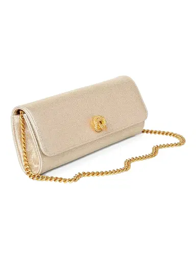 MICHELLE WILHITE Women's Mini Robbie Metallic Flap Clutch | Thumbnail 2