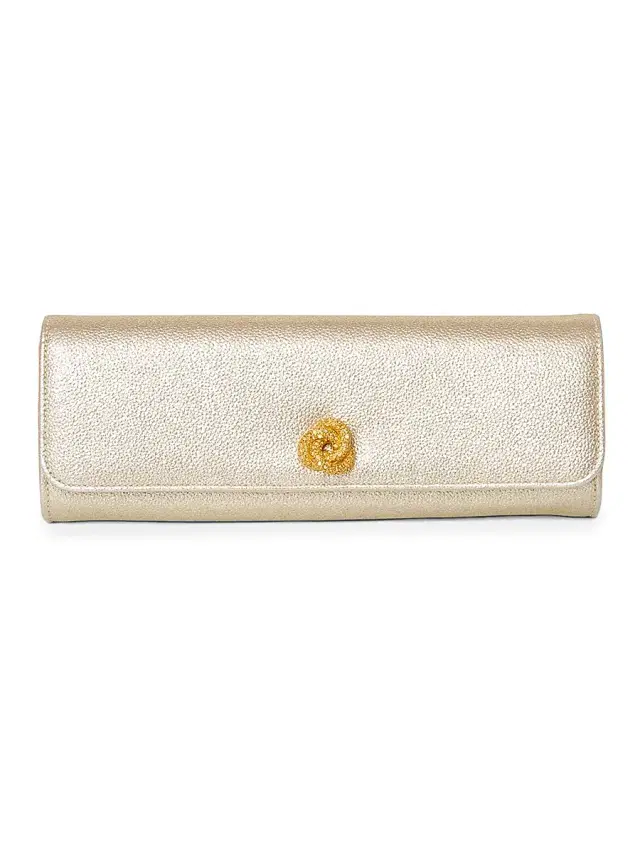 Women's Mini Robbie Metallic Flap Clutch - Gold