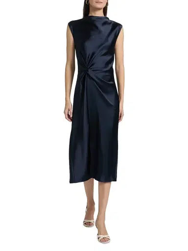 TANYA TAYLOR Women's Robinella Satin A-Line Midi-Dress | Thumbnail 2 TANYA TAYLOR Women's Robinella Satin A-Line Midi-Dress | Thumbnail 2